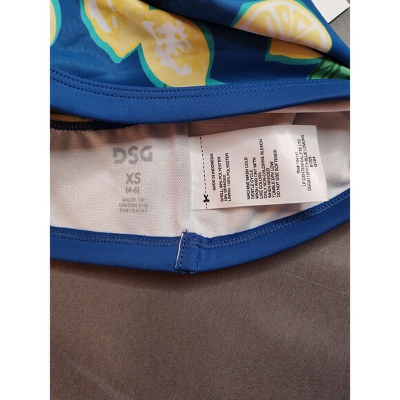 Girls DSG Core Swimsuit Top Blue Lemons XS 4-6 - Picture 5 of 6